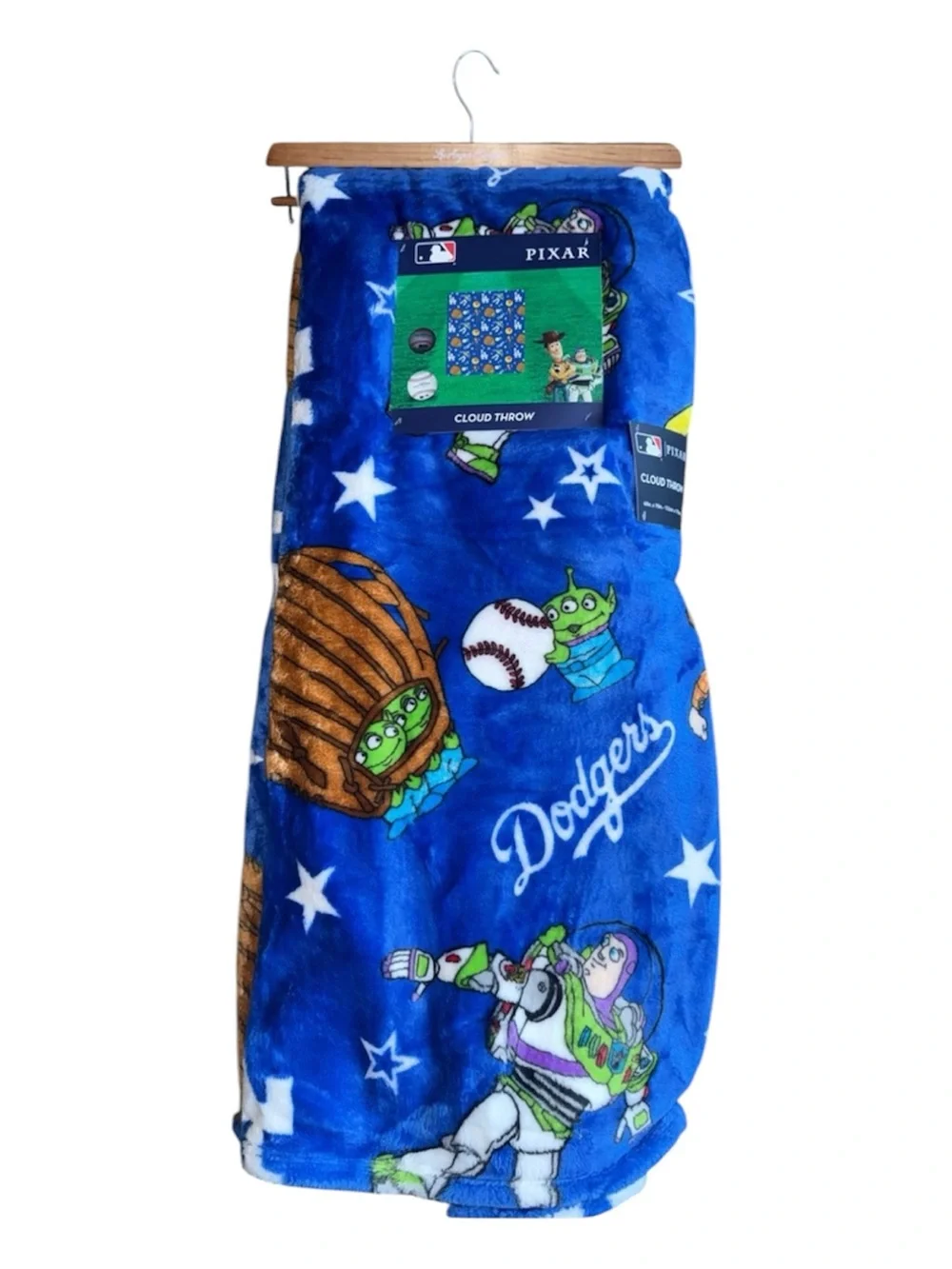 Pixar Dodgers Blue Plush Cloud Large Throw Blanket